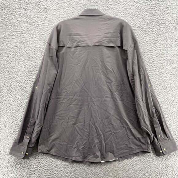 Poncho Shirt Men's XL Gray Vented Fishing Performance Gorpcore Camping Workwear - Picture 5 of 11